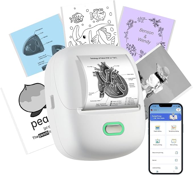 ORGSTA S002 Label Printer Self-Adhesive Labelling Device Bluetooth 300 DPI Labelling Machines Labelling Device Label Printer Sticker Maker
