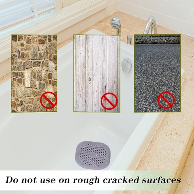 Pack of 2 Silicone Drain Strainer, Shower Hair Catcher, Bathtub Drain Cover, Drain Strainer for Bathroom Bathtub and Kitchen (1 Grey 1 White