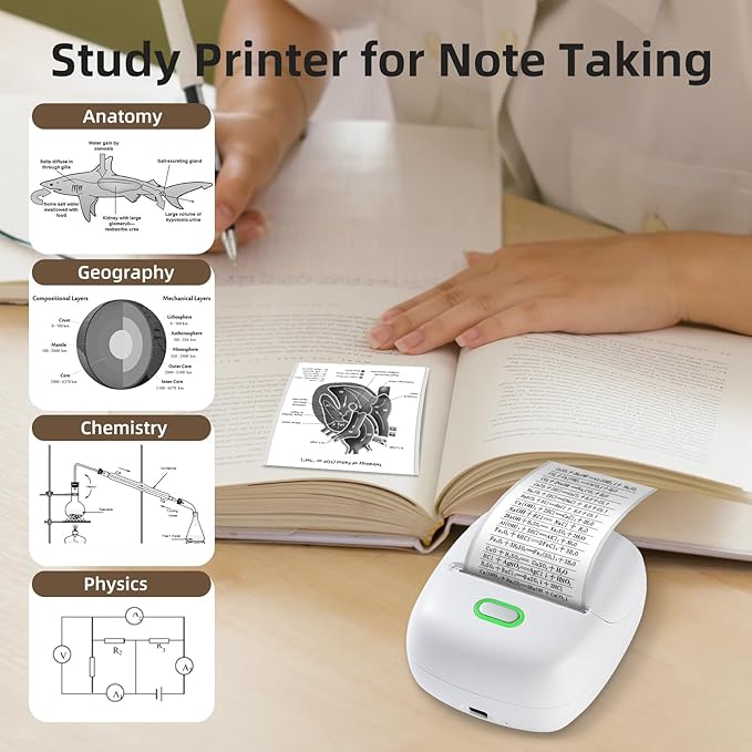 ORGSTA S002 Label Printer Self-Adhesive Labelling Device Bluetooth 300 DPI Labelling Machines Labelling Device Label Printer Sticker Maker